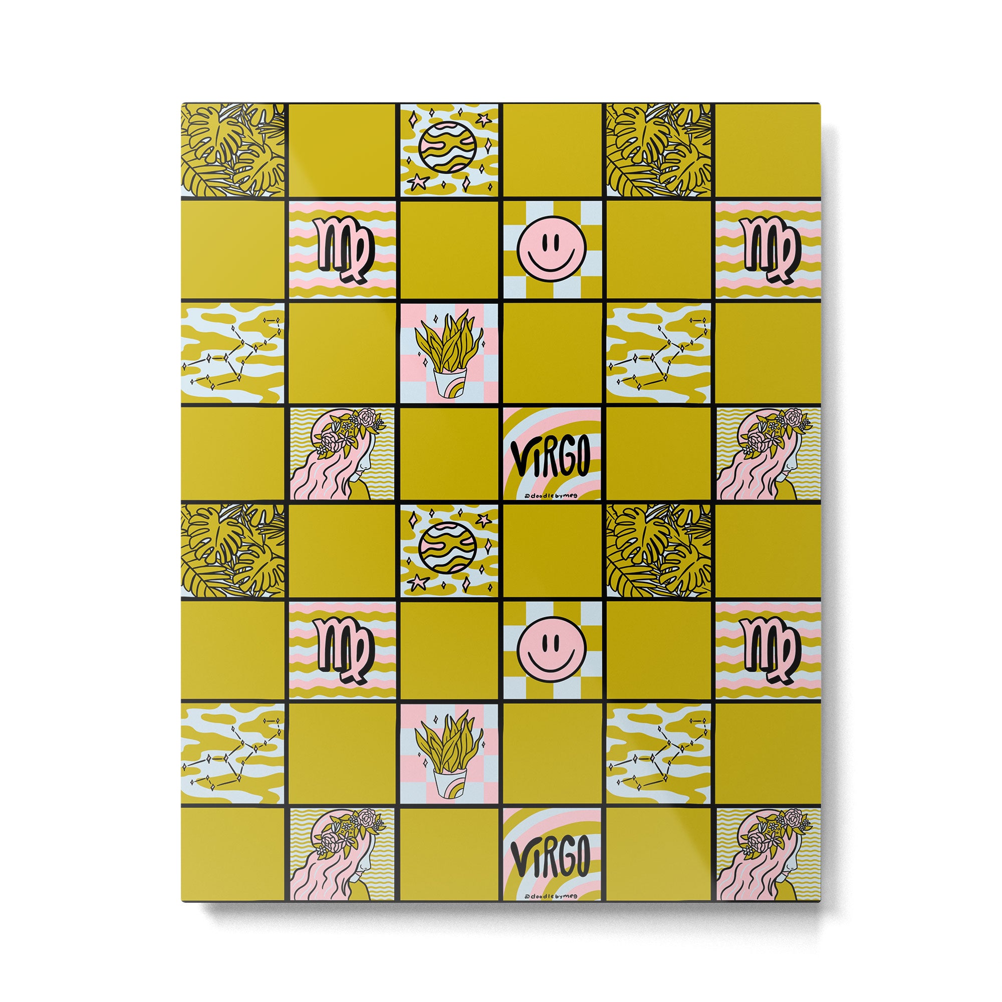 Virgo Checkered Print Metal Print Gallery Image 6
