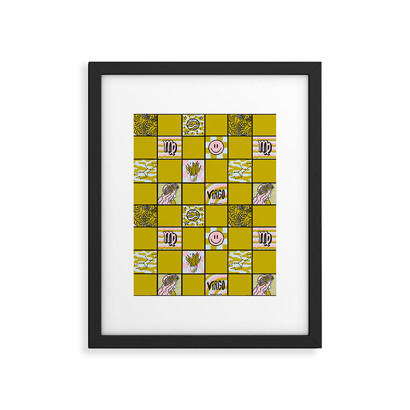Virgo Checkered Print Framed Art Print Gallery Image 6