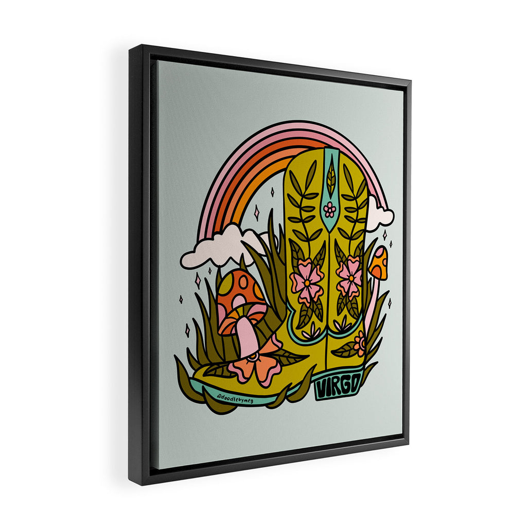 Virgo Cowboy Boot Framed Canvas Print Gallery Image 2