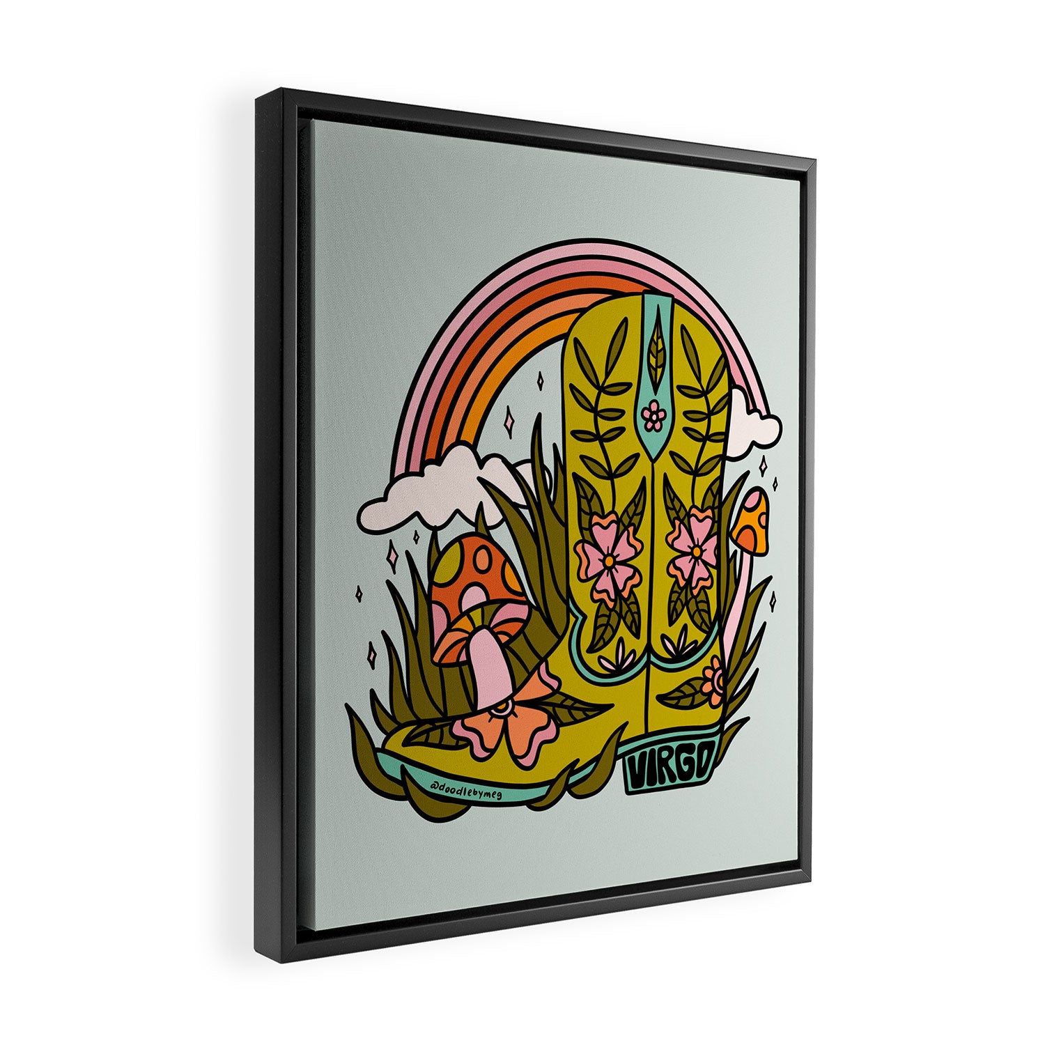 Virgo Cowboy Boot Framed Canvas Print Gallery Image 2