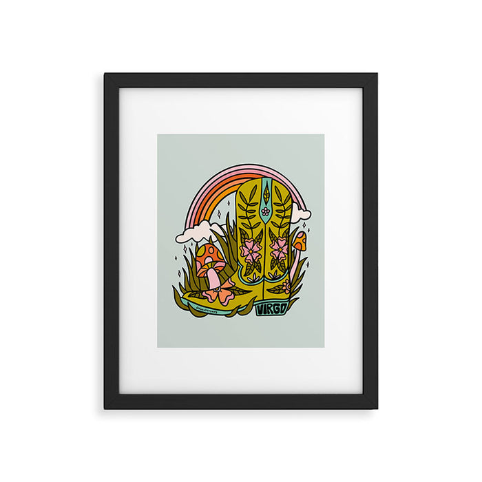 Virgo Cowboy Boot Framed Art Print Gallery Image 1