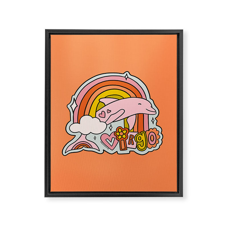 Virgo Dolphin Framed Canvas Print Gallery Image 8