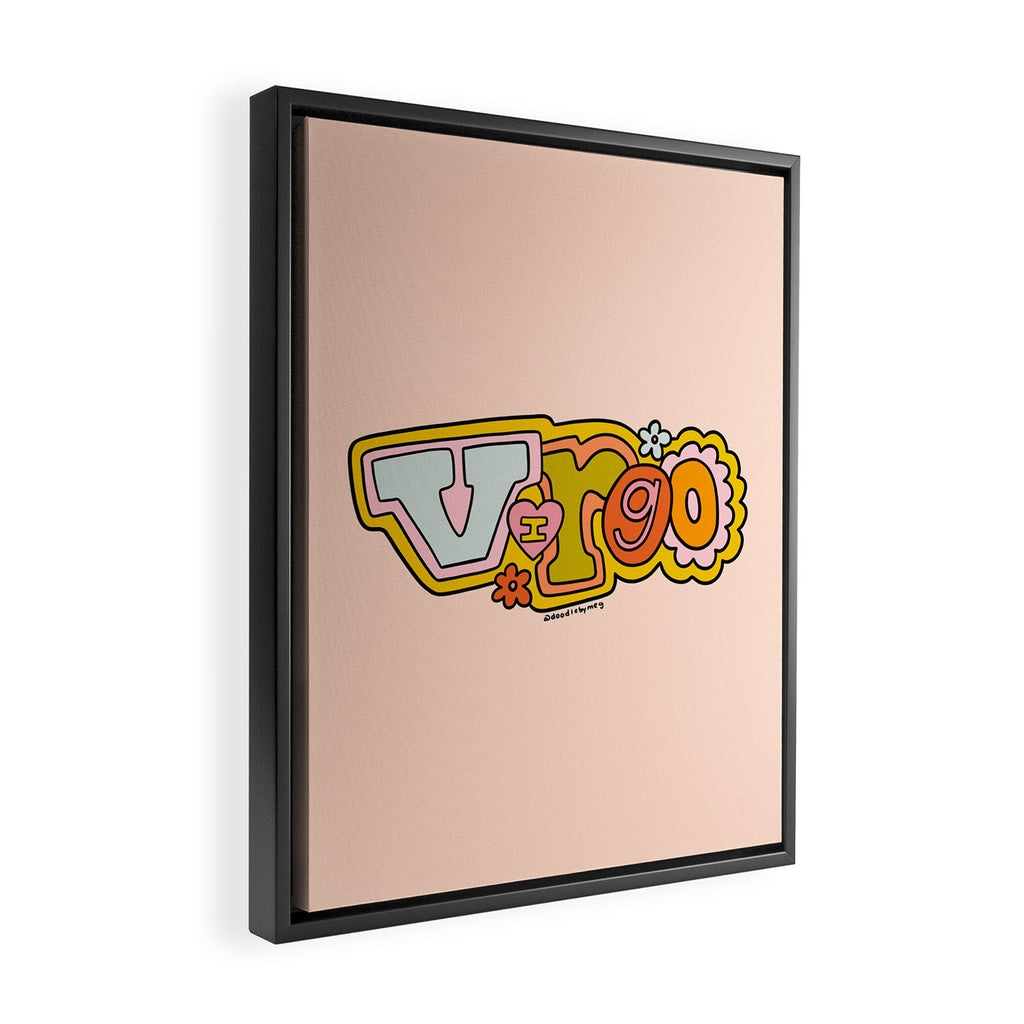 Virgo Doodle Letters Framed Canvas Print Gallery Image 2