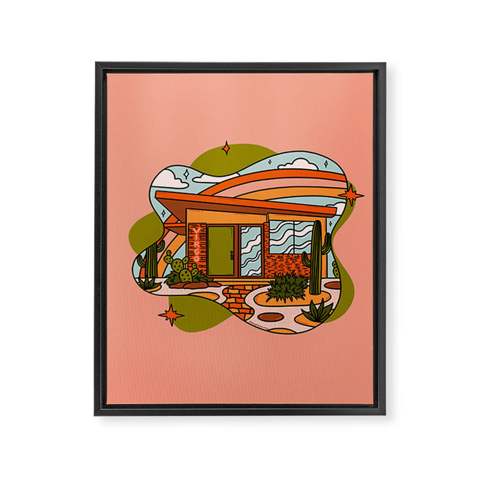 Virgo Mid Century House Framed Canvas Print Gallery Image 1