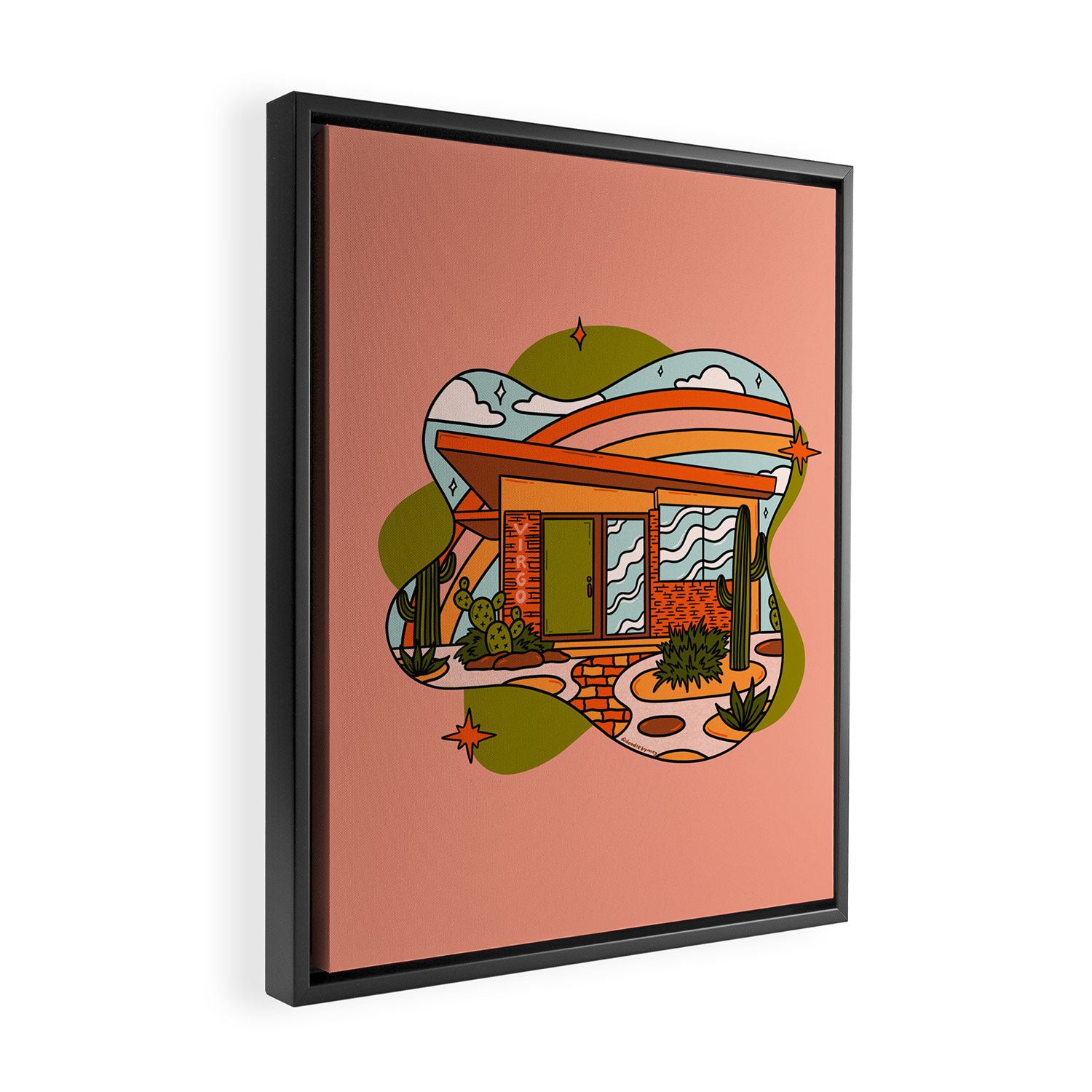 Virgo Mid Century House Framed Canvas Print Gallery Image 2