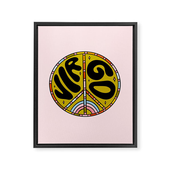 Virgo Peace Sign Framed Canvas Print Gallery Image 1