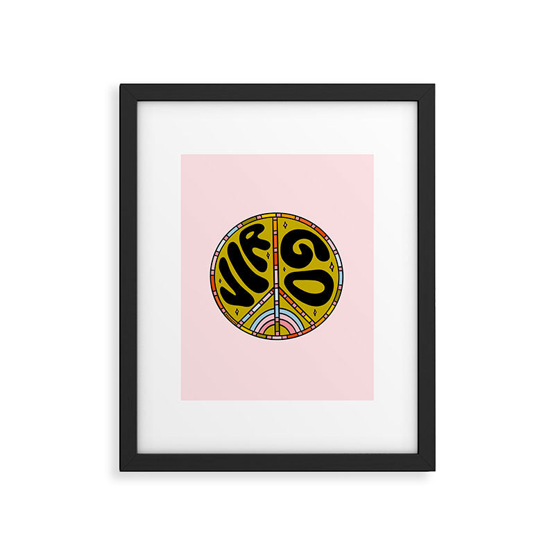 Virgo Peace Sign Framed Art Print Gallery Image 6