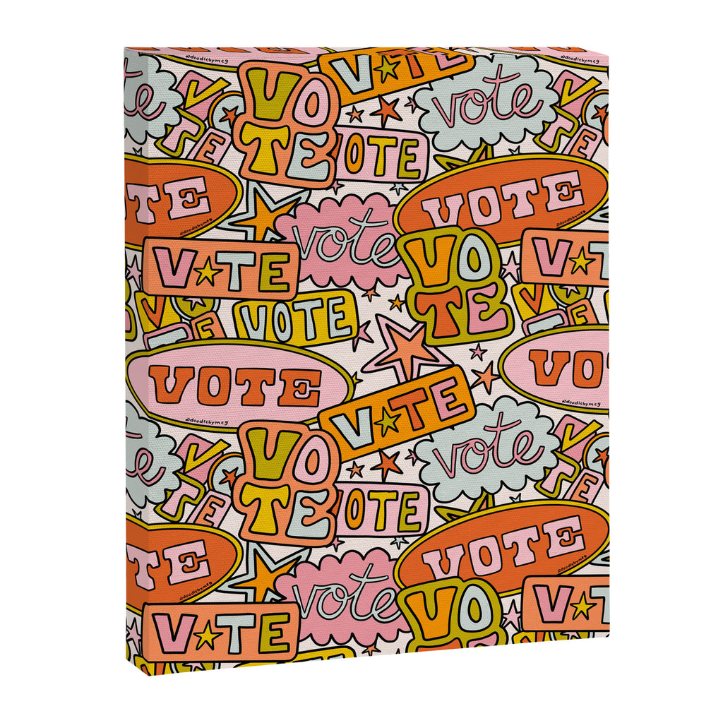 Vote Print in Rainbow Canvas Print Gallery Image 8
