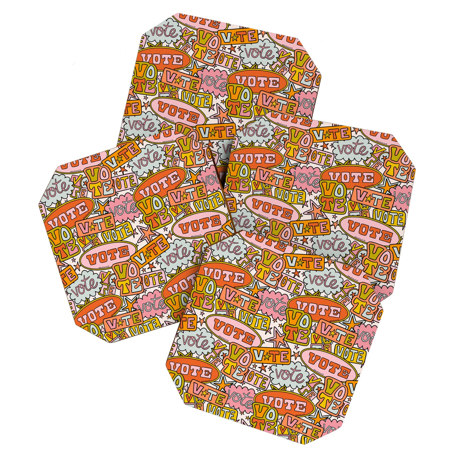 Vote Print in Rainbow Coaster Gallery Image 1