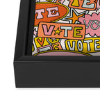 Vote Print in Rainbow Framed Canvas Print Gallery Image 3