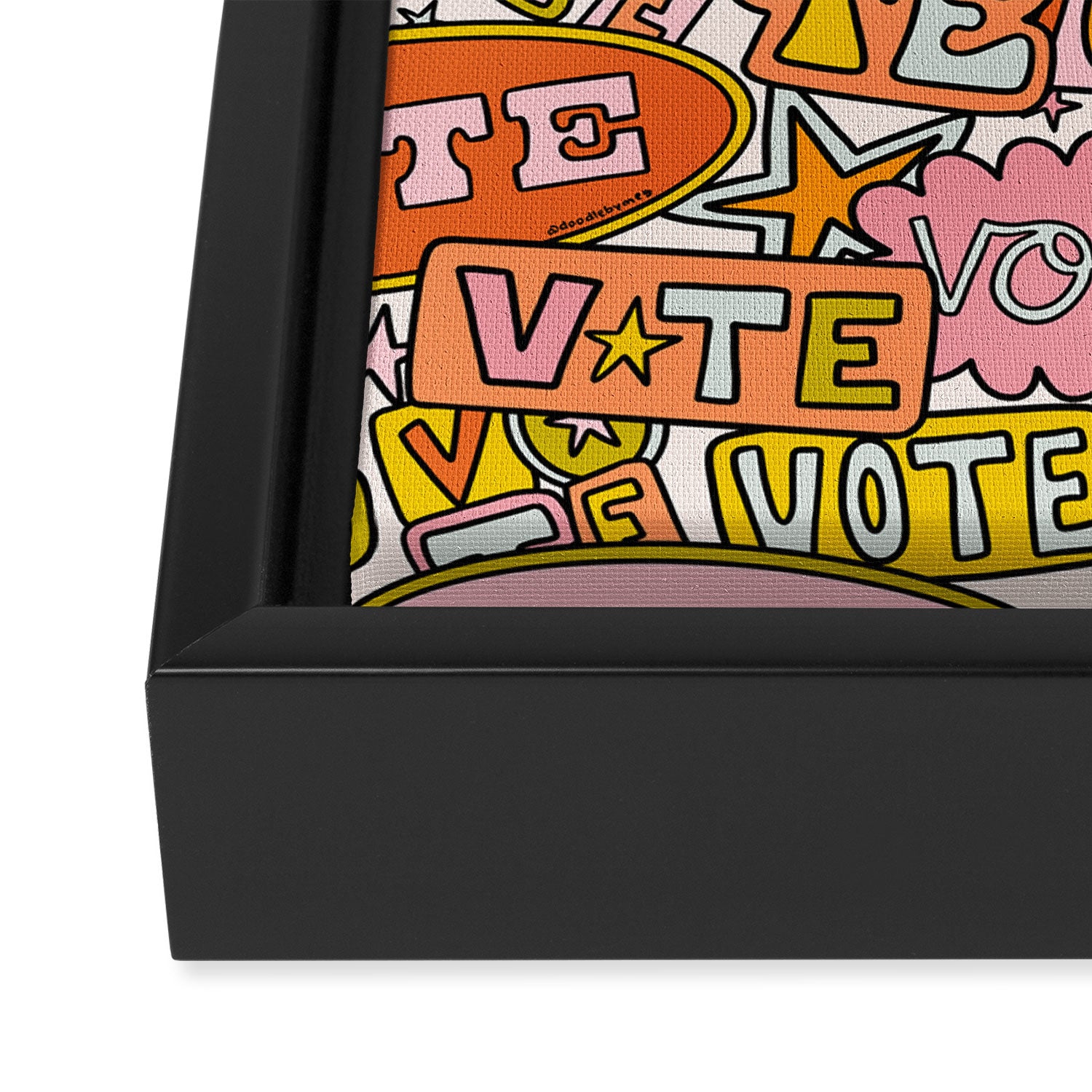 Vote Print in Rainbow Framed Canvas Print Gallery Image 3