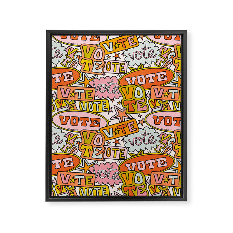 Vote Print in Rainbow Framed Canvas Print Gallery Image 8