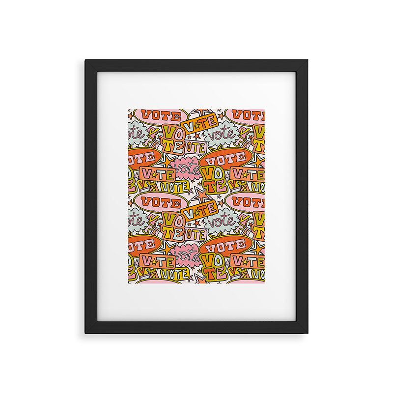Vote Print in Rainbow Framed Art Print Gallery Image 6
