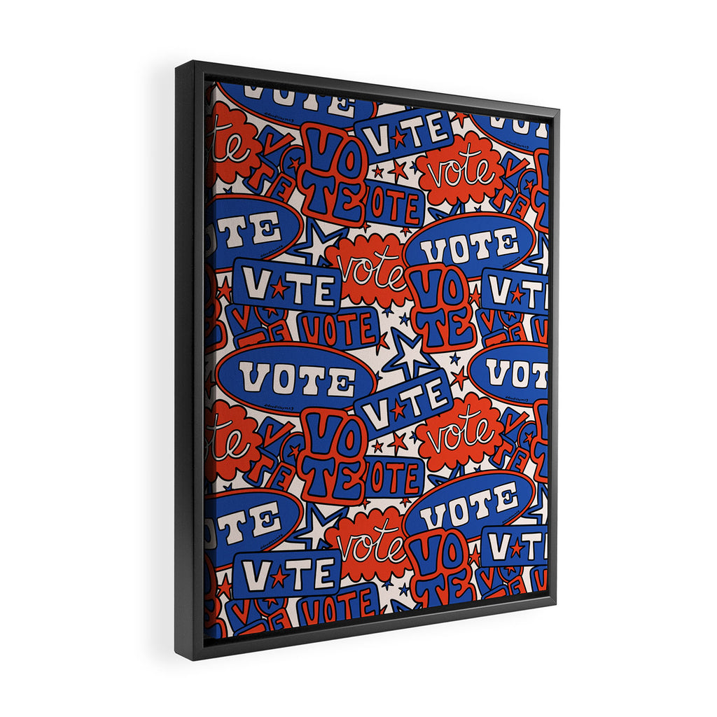Vote Print in Red, White, and Blue Framed Canvas Print Gallery Image 2