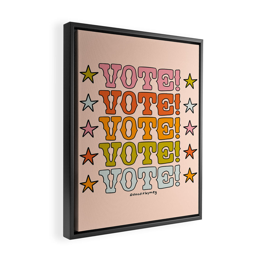 Vote Vote Vote Framed Canvas Print Gallery Image 2