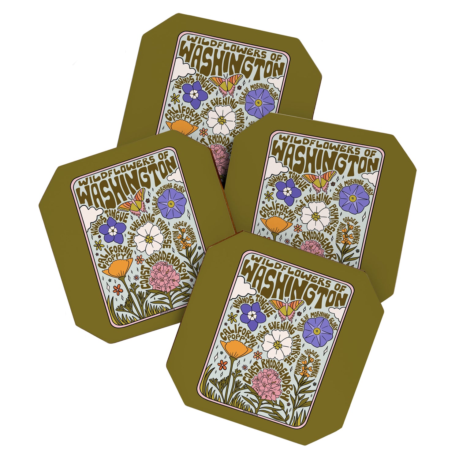 Washington Wildflowers Coaster Gallery Image 1