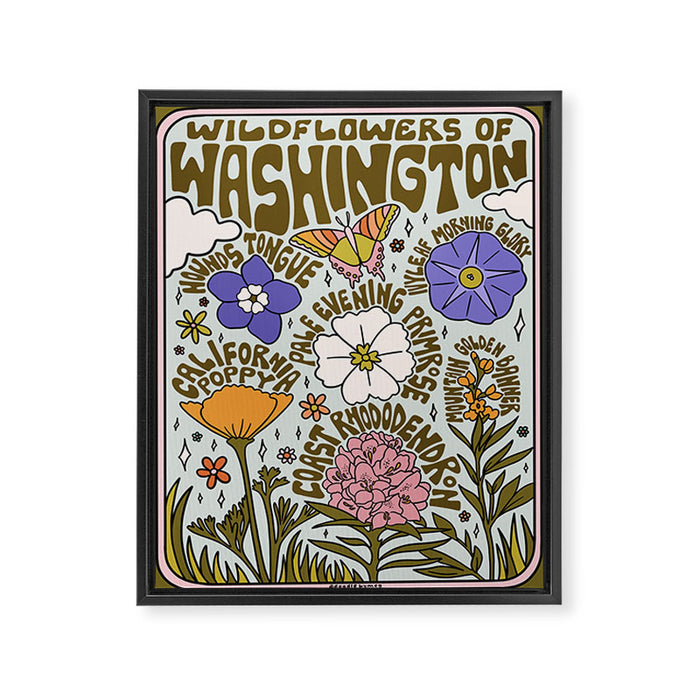 Washington Wildflowers Framed Canvas Print Gallery Image 1
