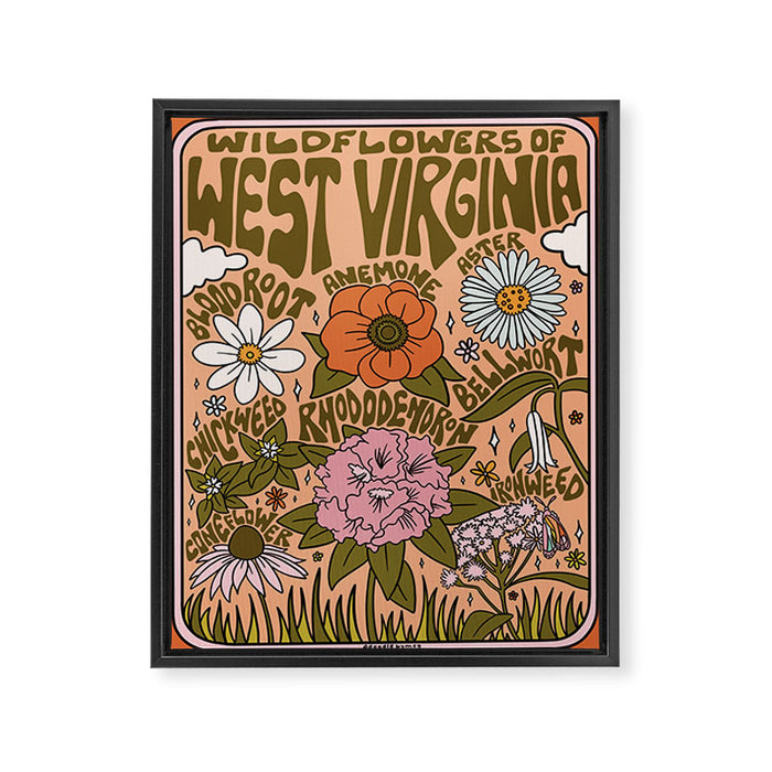 West Virginia Wildflowers Framed Canvas Print Gallery Image 1
