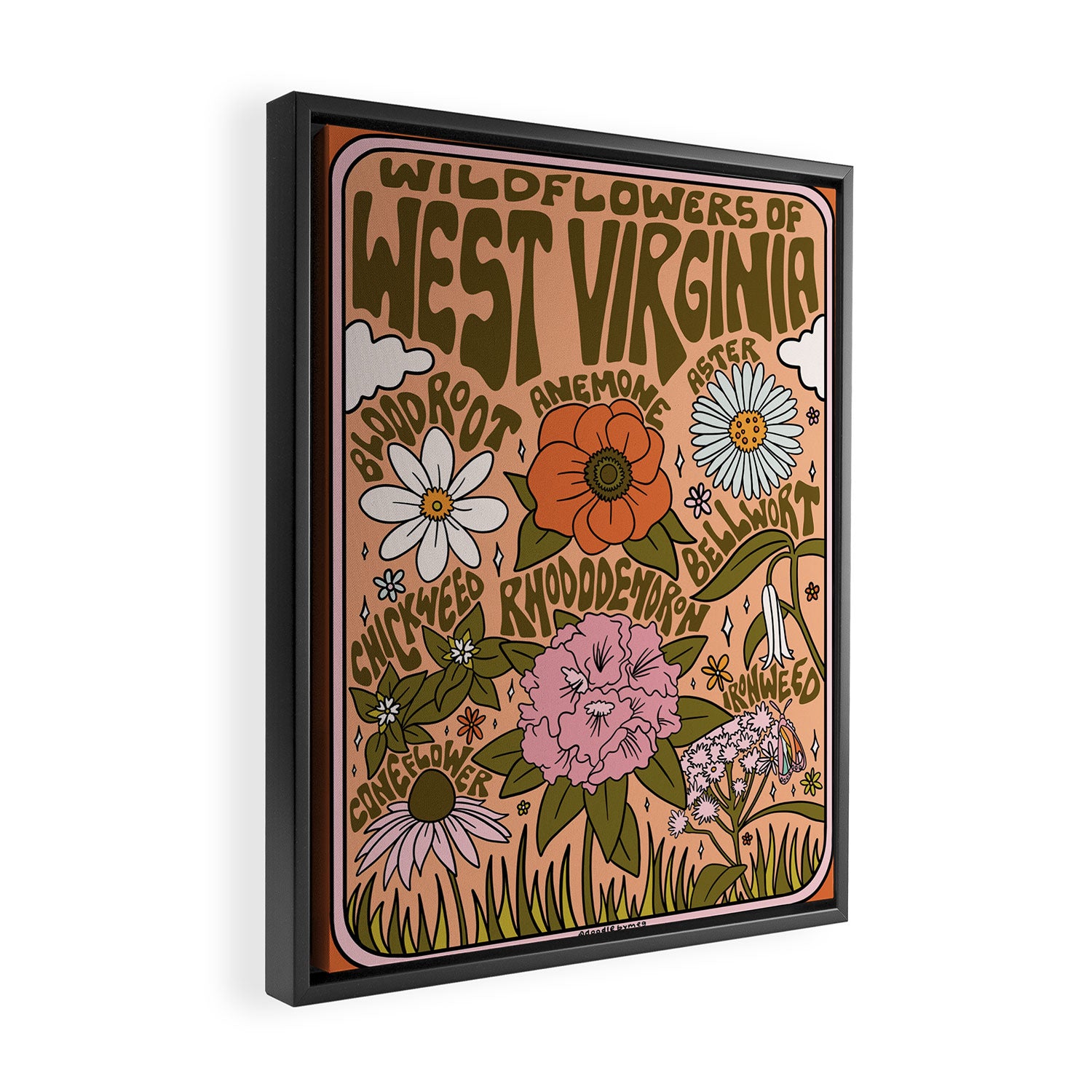 West Virginia Wildflowers Framed Canvas Print Gallery Image 2