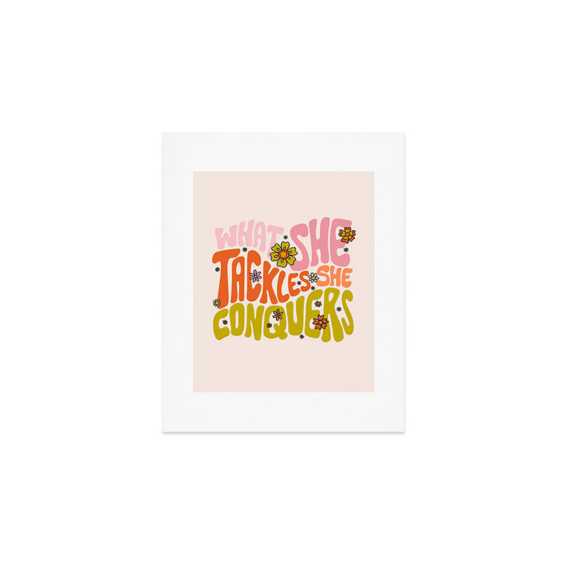 What She Tackles She Conquers Art Print Gallery Image 1