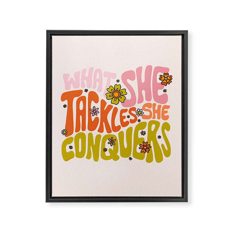 What She Tackles She Conquers Framed Canvas Print Gallery Image 8