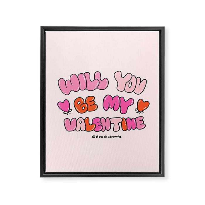Will You Be My Valentine Framed Canvas Print Gallery Image 1
