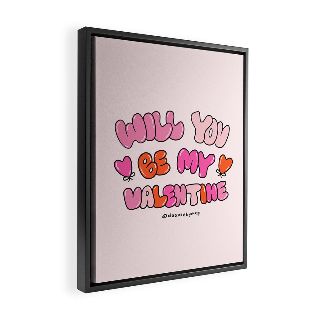 Will You Be My Valentine Framed Canvas Print Gallery Image 2