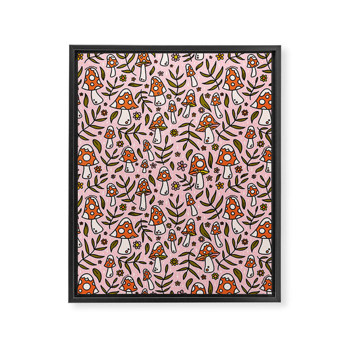 Winter Mushroom Print Framed Canvas Print Gallery Image 1