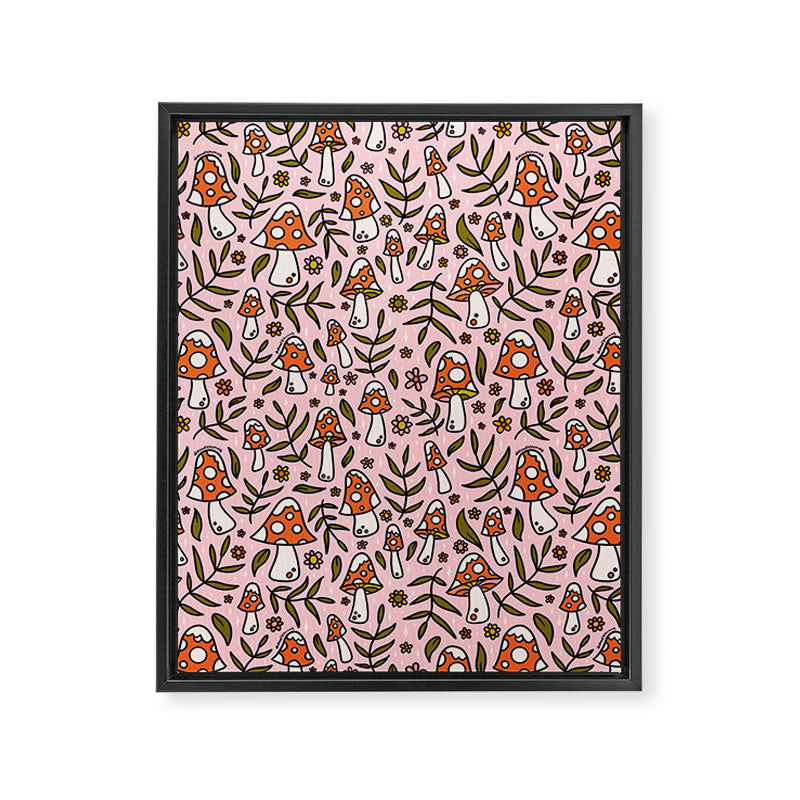 Winter Mushroom Print Framed Canvas Print Gallery Image 8