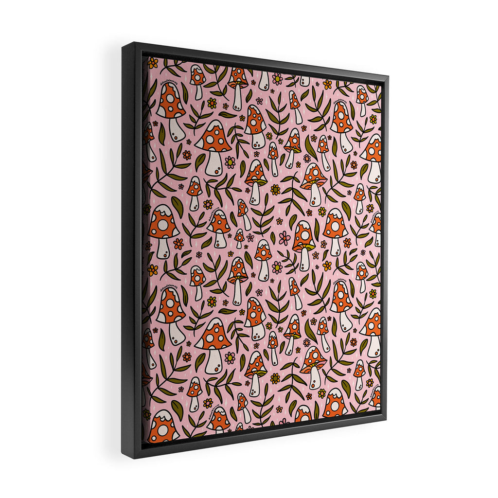 Winter Mushroom Print Framed Canvas Print Gallery Image 2