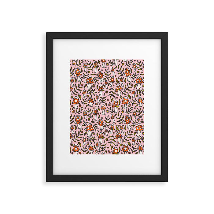 Winter Mushroom Print Framed Art Print Gallery Image 1