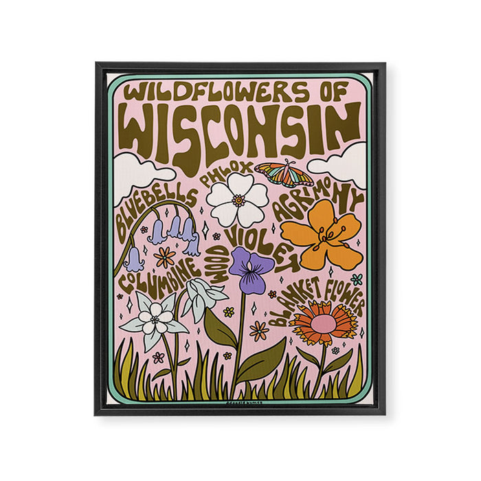 Wisconsin Wildflowers Framed Canvas Print Gallery Image 1