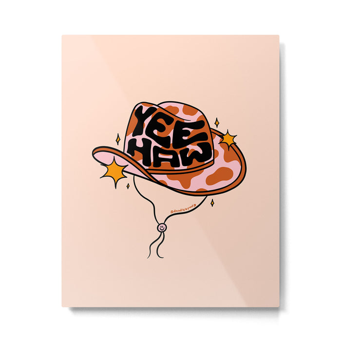 Yeehaw Cowboy Hat Metal Print Gallery Image 1