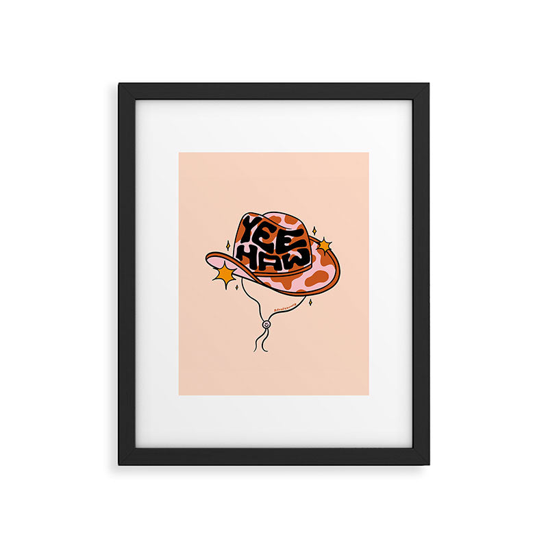 Yeehaw Cowboy Hat Framed Art Print Gallery Image 4