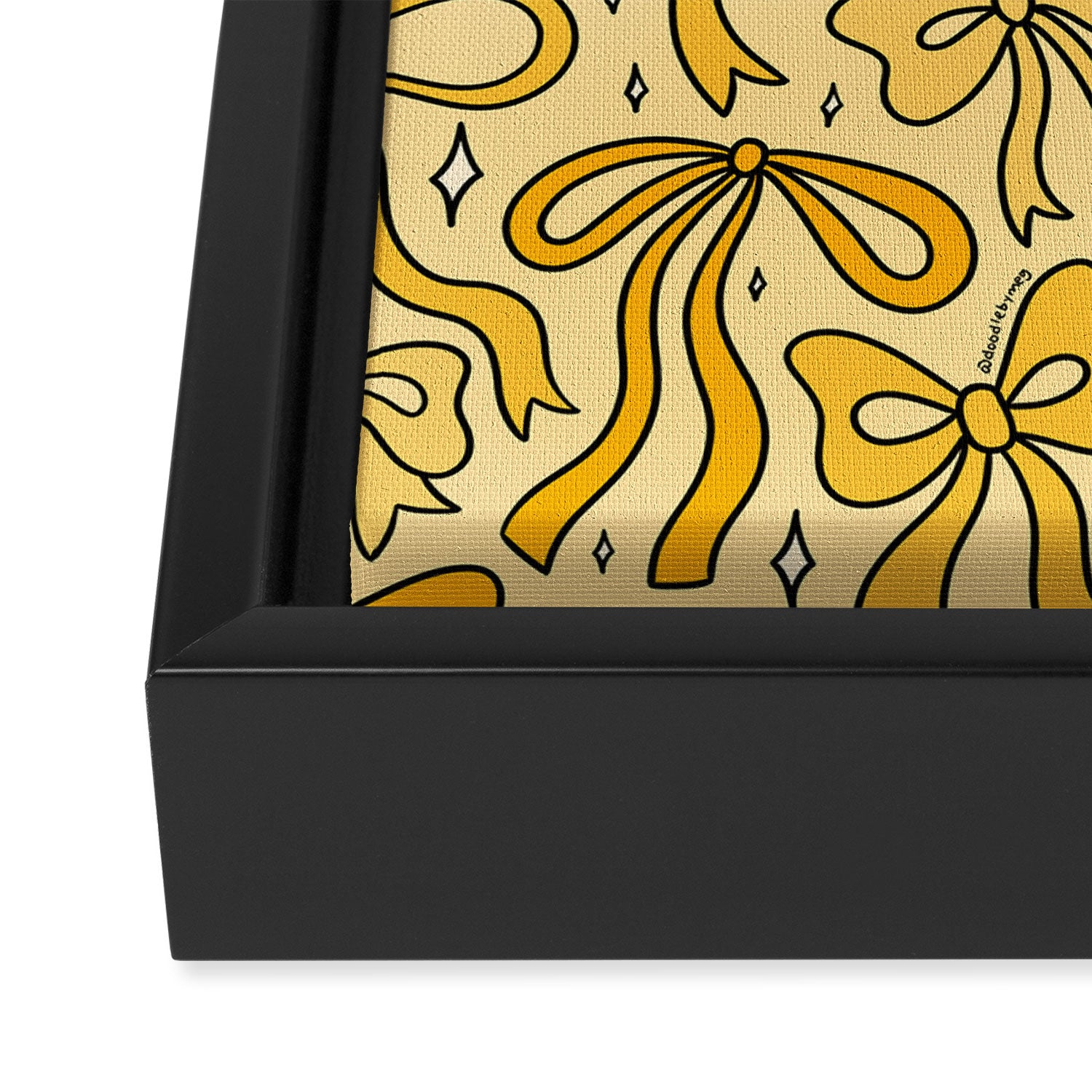 Yellow Bow Print Framed Canvas Print Gallery Image 3