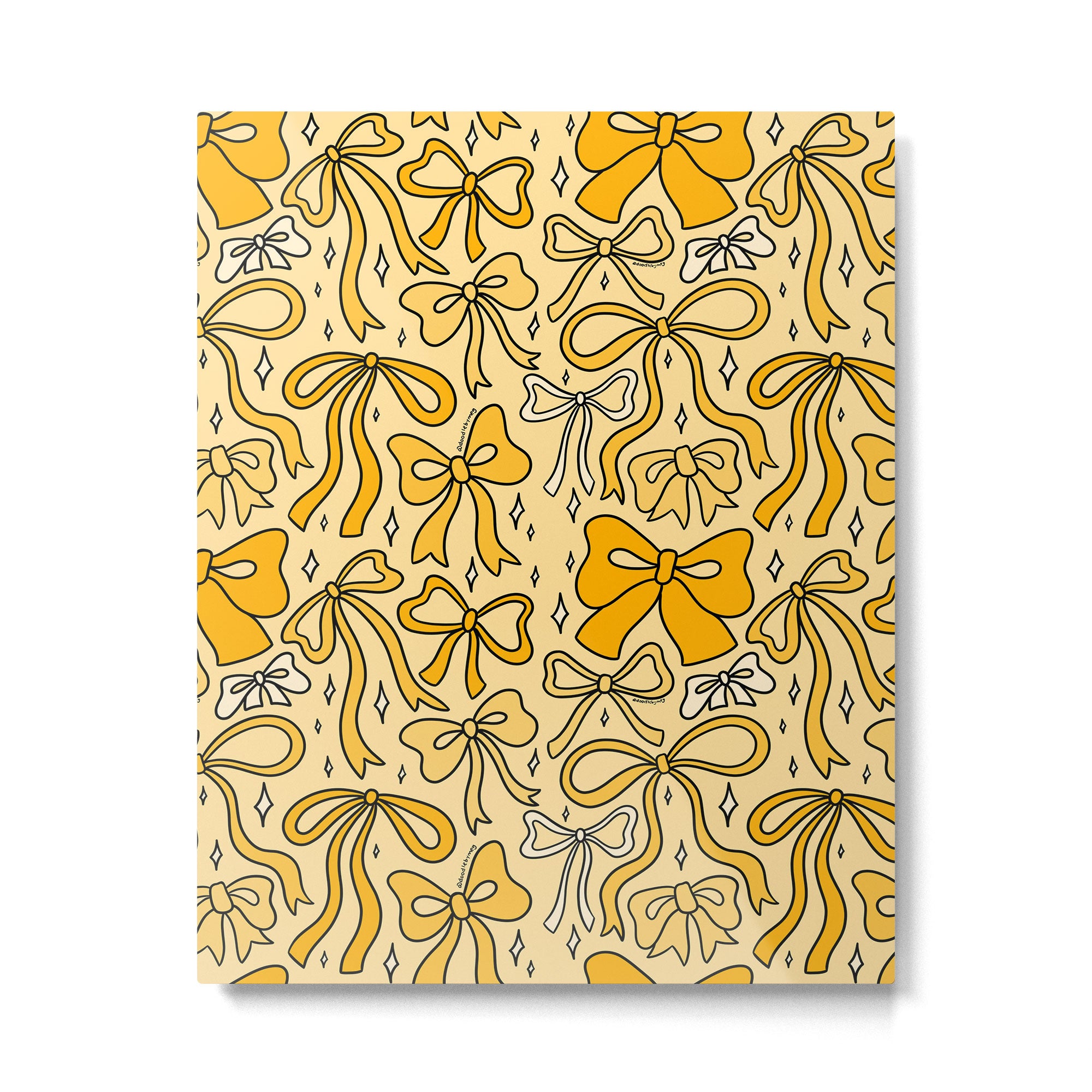 Yellow Bow Print Metal Print Gallery Image 6
