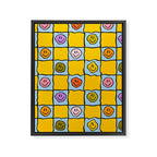 Yellow Happy Face Checkerboard Print Framed Canvas Print Gallery Image 8
