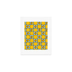 Yellow Ying Yang Checkered Print Art Print Gallery Image 1