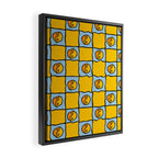 Yellow Ying Yang Checkered Print Framed Canvas Print Gallery Image 2