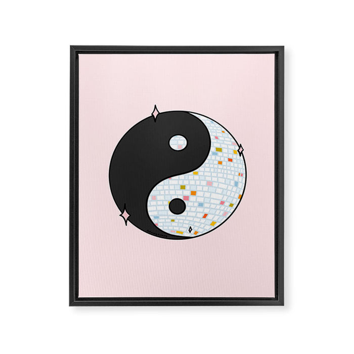 Yin Yang Disco Ball Framed Canvas Print Gallery Image 1