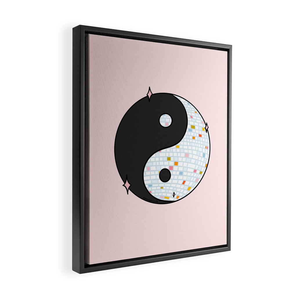 Yin Yang Disco Ball Framed Canvas Print Gallery Image 2