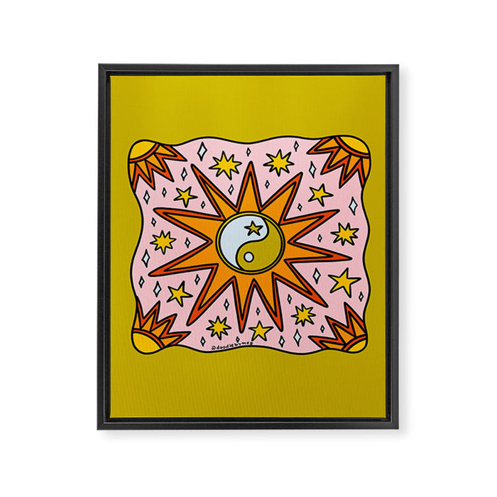 Yin Yang Sun Framed Canvas Print Gallery Image 1