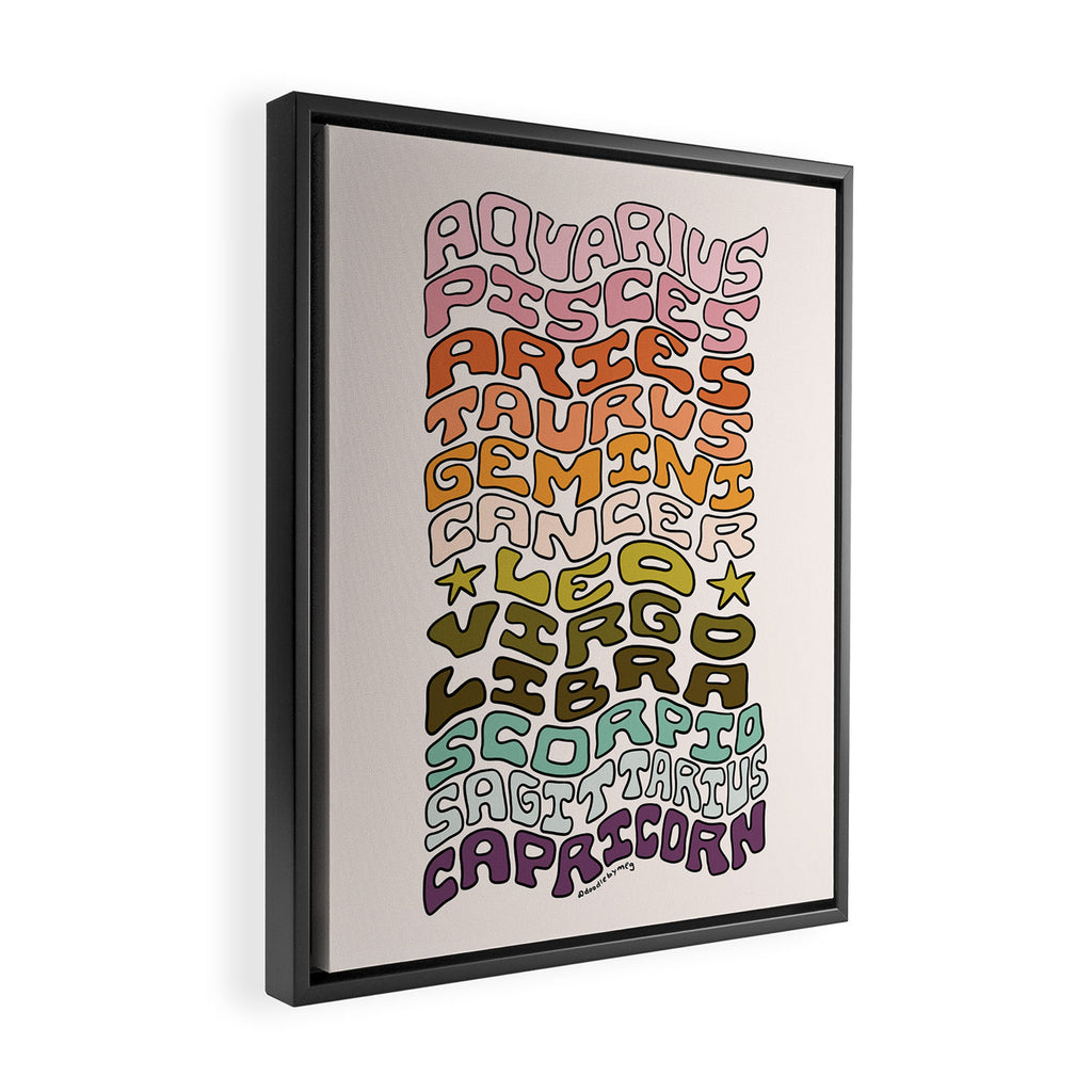 Zodiac Sign List Framed Canvas Print Gallery Image 2