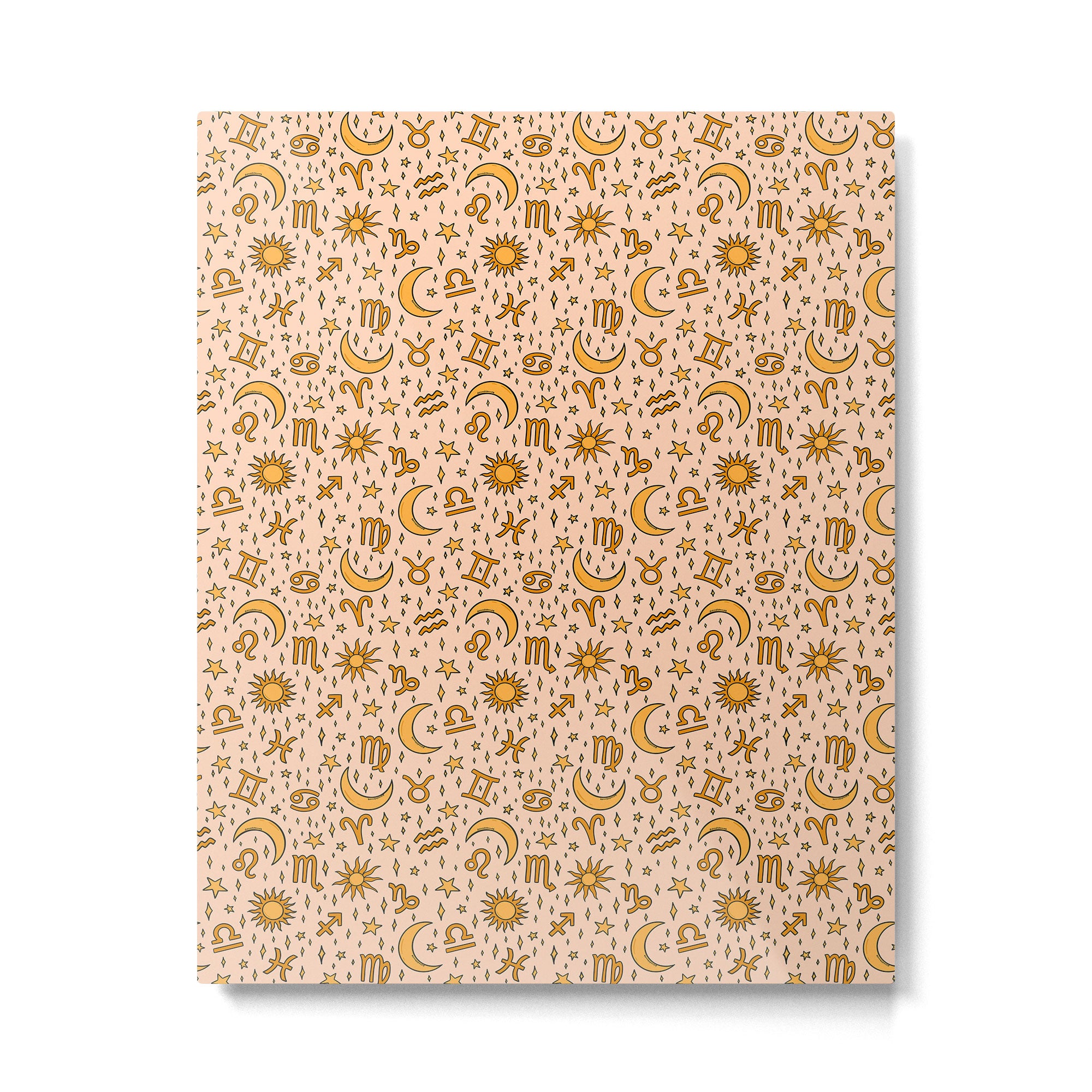 Zodiac Sun and Star Print in Cream Metal Print Gallery Image 6