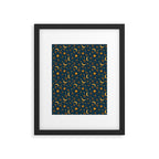 Zodiac Sun and Star Print in Navy Framed Art Print Gallery Image 6