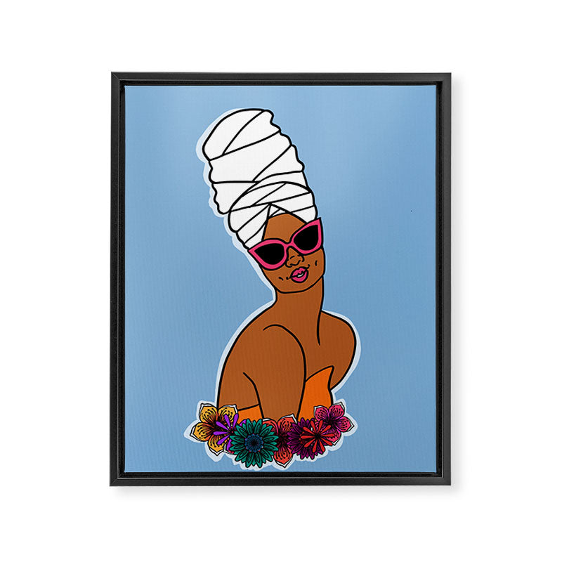 Ayana in Blue Framed Canvas Print Gallery Image 6