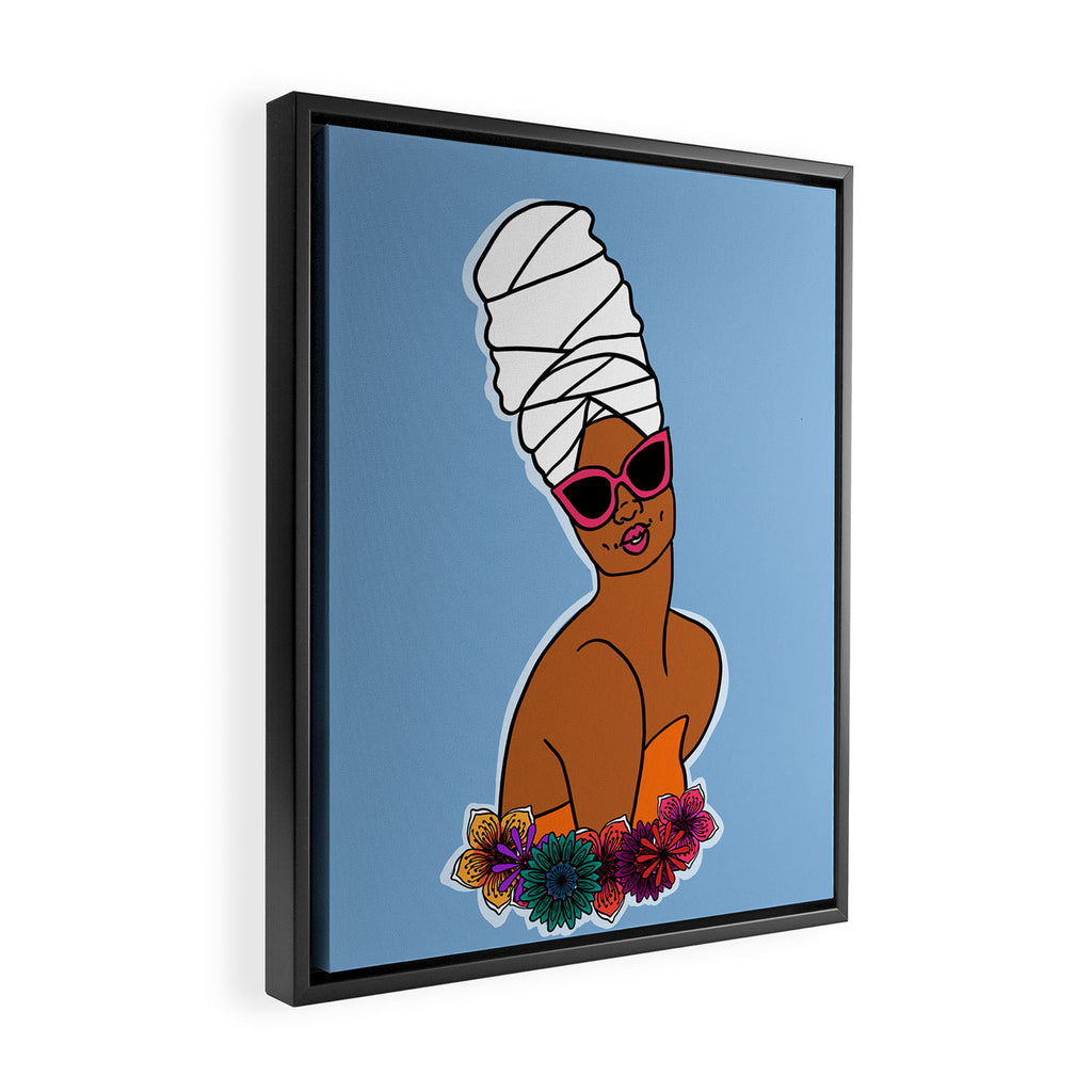 Ayana in Blue Framed Canvas Print Gallery Image 2
