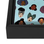 Black Hair Magic - Blue Framed Canvas Print Gallery Image 2