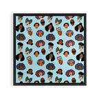 Black Hair Magic - Blue Framed Canvas Print Gallery Image 3