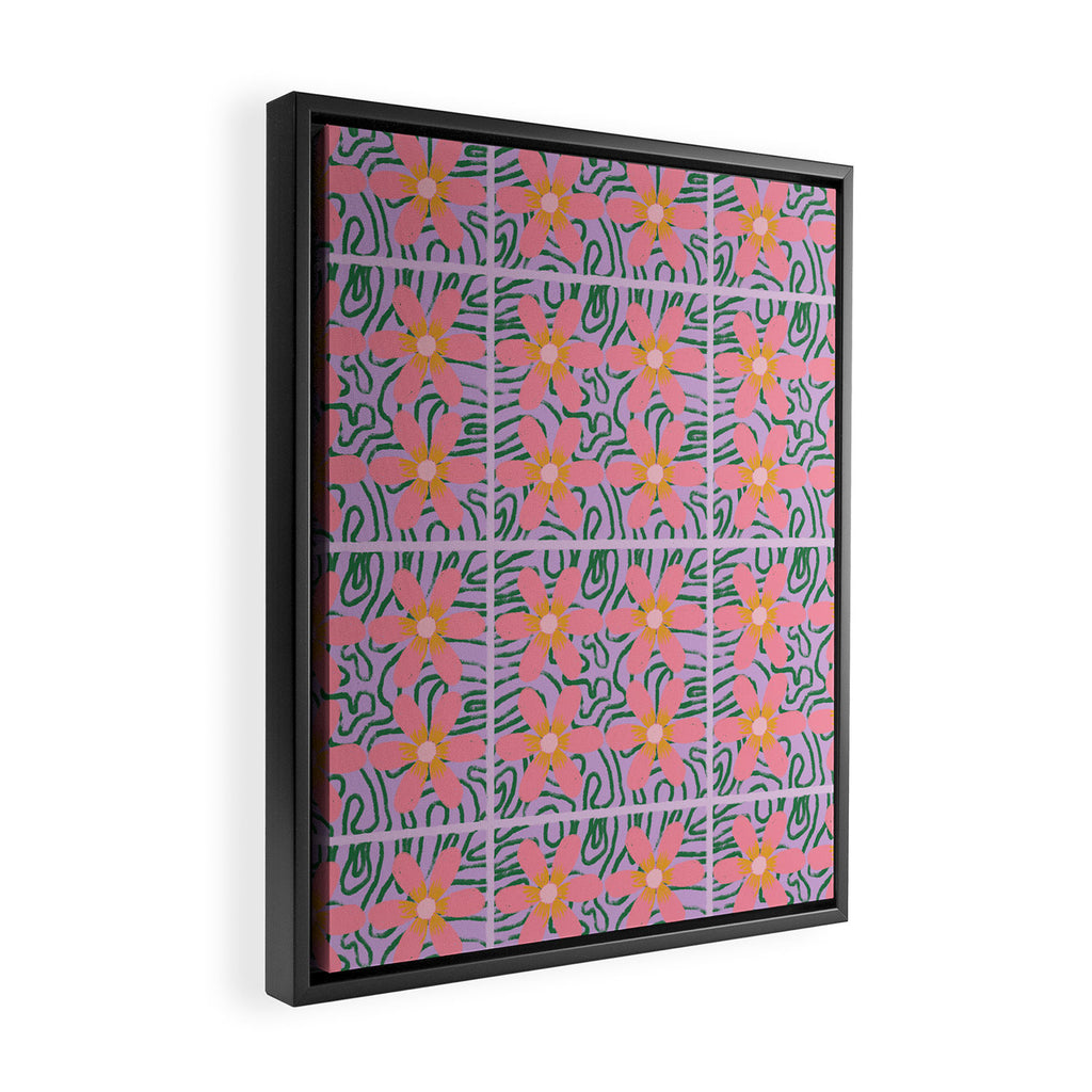 Psychedelic Daisies Framed Canvas Print Gallery Image 2